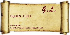 Gyula Lili névjegykártya